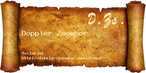 Doppler Zsombor névjegykártya